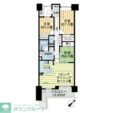 パークスカイタワー松戸の物件間取画像